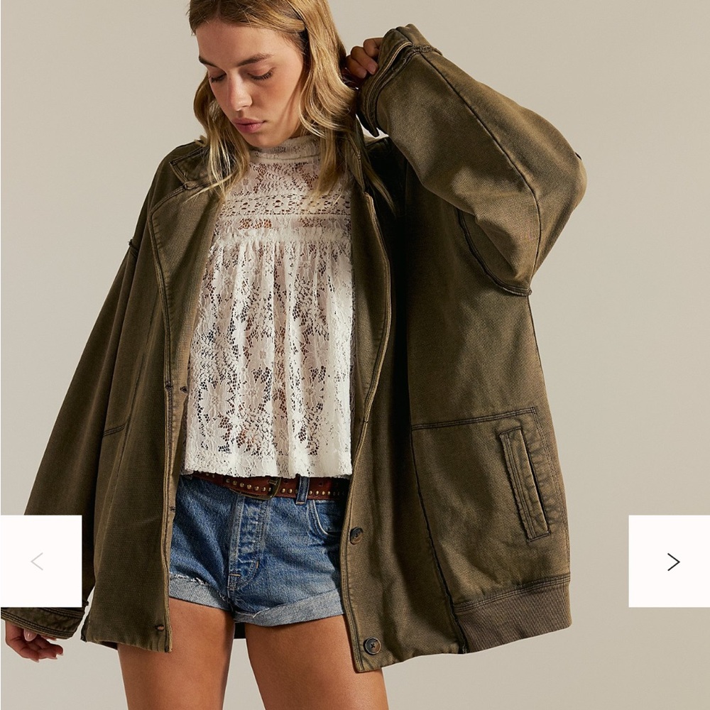 Free People We The Free Home Office Cardi XS Color: Officer Brown NWT - Picture 3 of 7